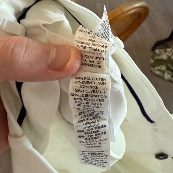 Tory Sport Tech Twill Golf Pants in Snow White – Size 14 (NWT) - Picture 5 of 5